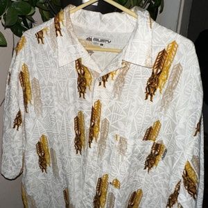 RUSTY Authentic Lg Casual Button Front w Collar Short Sleeve